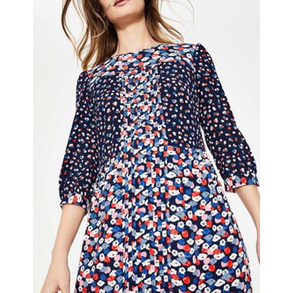 Boden Navy and Pink Patterned Dress 16L - Picture 2 of 11